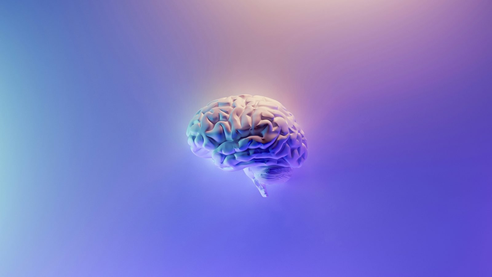 Iridescent brain render abstract, illustrative for a Claude review.