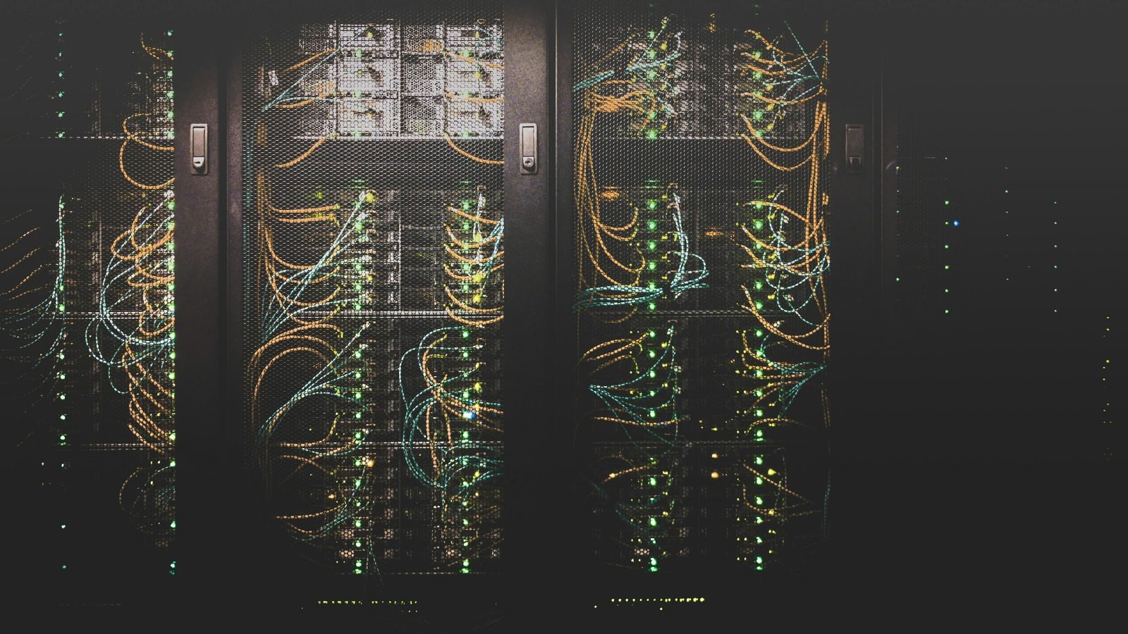 Modern data center cable network, illustrative for a Google Cloud A3 review.