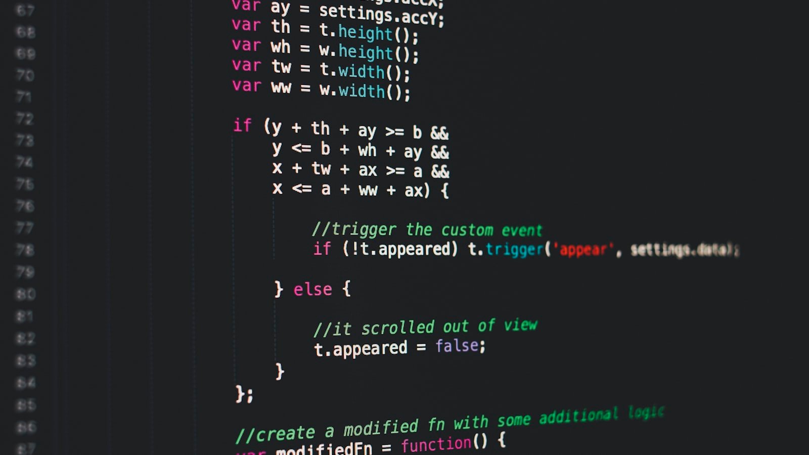 Abstract debugging visualization evoking error tracking and stack traces